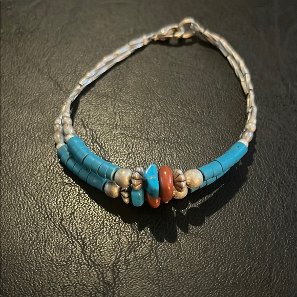 Jewelry - Turquoise and Coral Beaded Bracelet